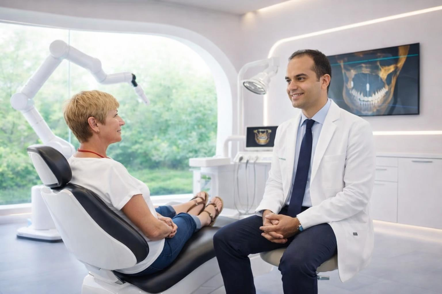 Dr. Bahram Kianpour consulting with patient at Teeth+Robots Irvine